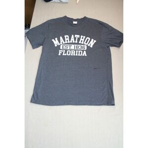 Crazy Apparel Marathon Florida Est 1836 Graphic T-Shirt Gray Mens Medium M Tee